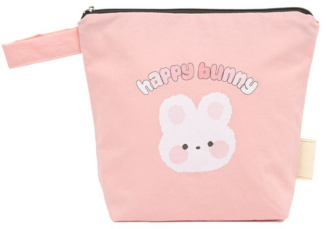 세맘스 양면방수 동글동글 수건파우치, 해피버니