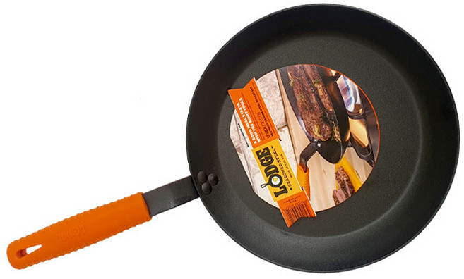 LODGE 碳鋼平底鍋 CRS1, 1個, 黑橘色(CRS12HH61)