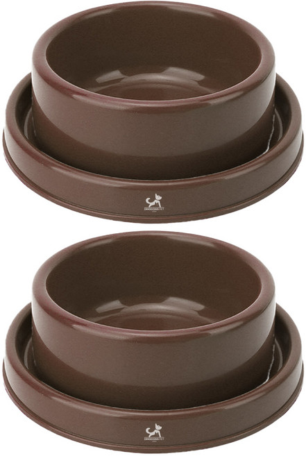 딩동펫 반려동물 길냥이 개미방지 대형 식기, 브라운, 2개