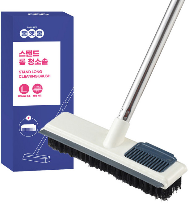 홈앳홈 화장실 욕실 바닥 롱 청소솔, 화이트, 1개