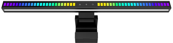 모어뷰 터치식 D자형헤드 모니터 블루라이트차단 LED조명 무드등 WZ-TB300SDSB 42cm, 블랙, 1개