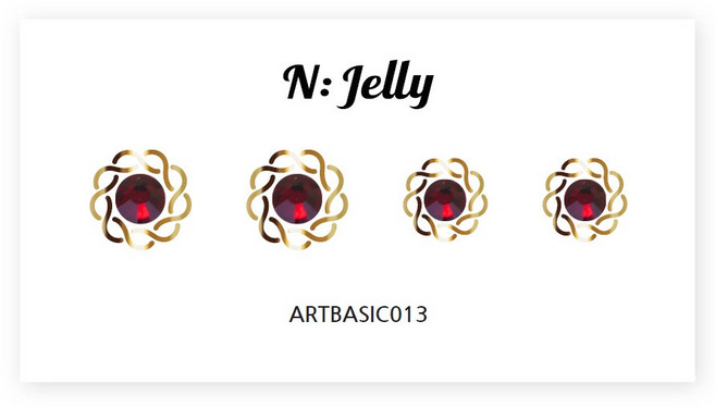 엔젤리 트윙클 큐빅 네일 아트 파츠 스티커 4종 세트, 1개, 레드 와인 Art Basic 013