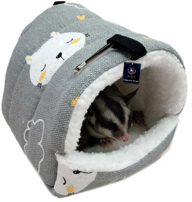 딩동펫 소동물 포근 둥지 그네 하우스, 그레이, 1개