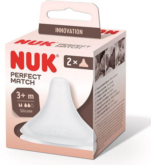 누크 퍼펙트매치 젖꼭지 2p, M(3개월~), 1개