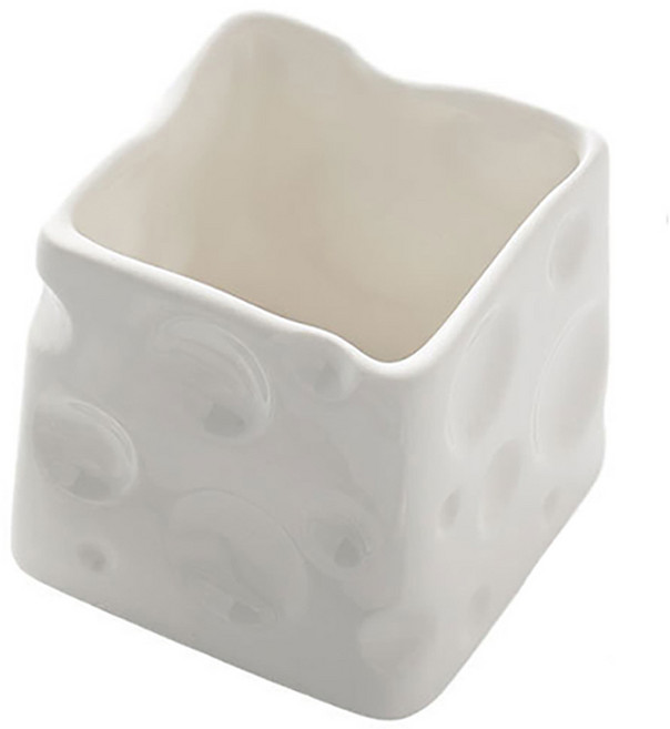 몬드스팟 오브제 세라믹 치즈 디저트 포크 수저통 YY57437, 화이트, 1개