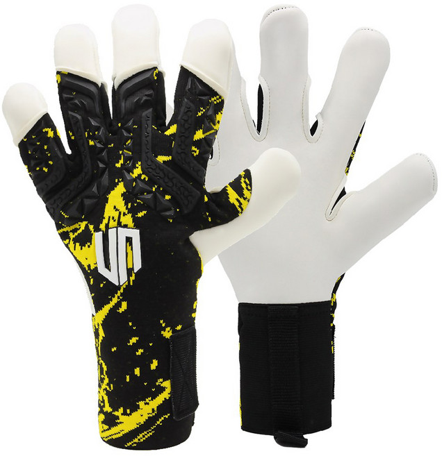 지케이유니온코리아 스키퍼 프로 니트 하이브리드 골키퍼장갑 양손착용 세트 UN2502-920, 블랙옐로, 1세트
