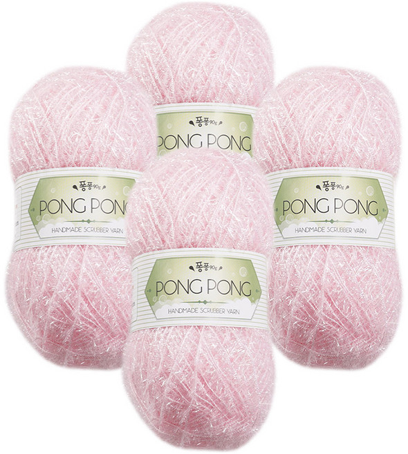 퐁퐁수세미 실바람 청송 뜨개실, 05 베이비핑크, 4개