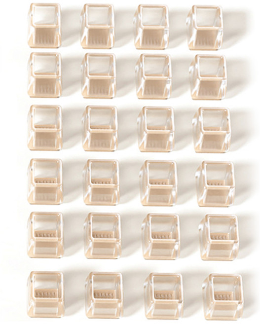 마켓감성 스툴 의자 저소음캡 정사각, 투명, 24개