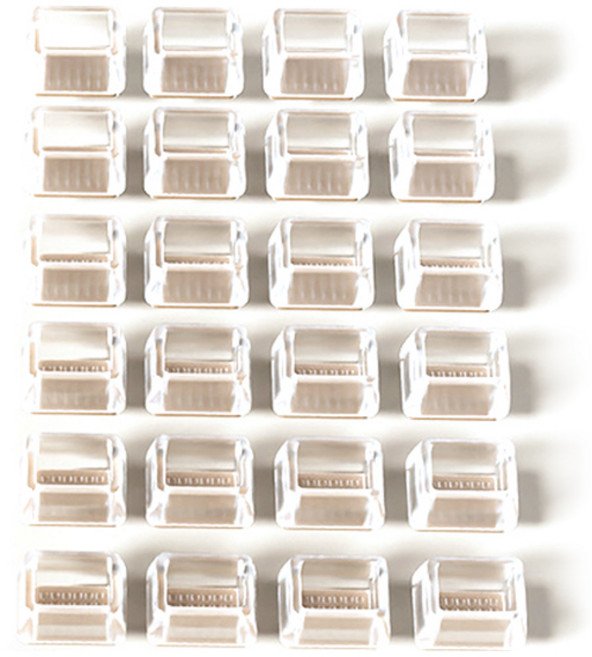 마켓감성 스툴 의자 저소음캡 직사각, 투명, 24개