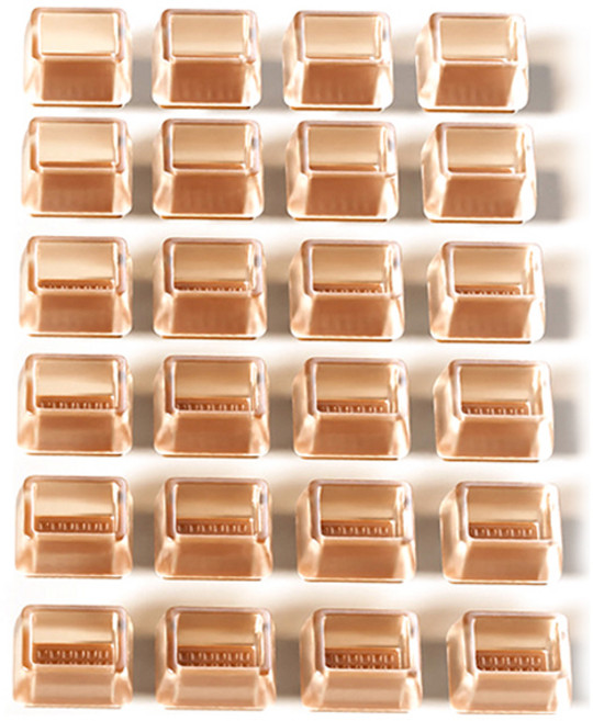 마켓감성 스툴 의자 저소음캡 직사각, 갈색, 24개