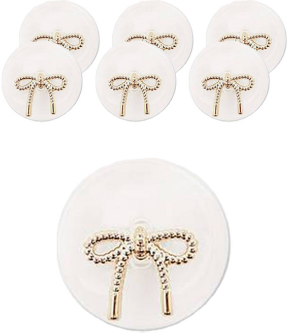 동대문단추왕 투명 매듭리본난C 단추 18mm, 골드, 7개