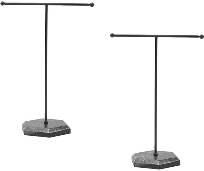 코히모 악세사리 목걸이 귀걸이 팔찌 정리 디스플레이 거치대 4W402, 블랙, 2개