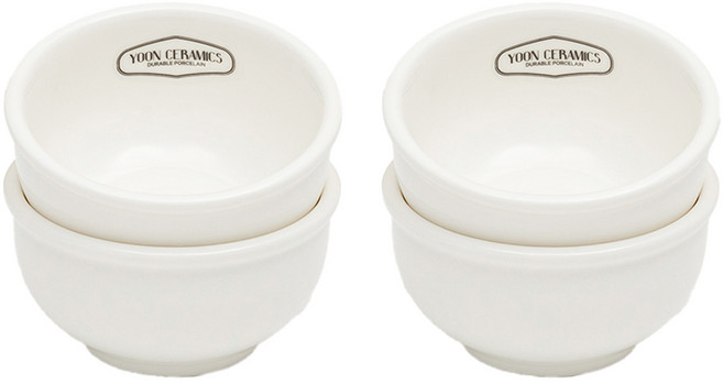 윤도자기 메종오브제 당당 원형 소스볼, 화이트, 4개