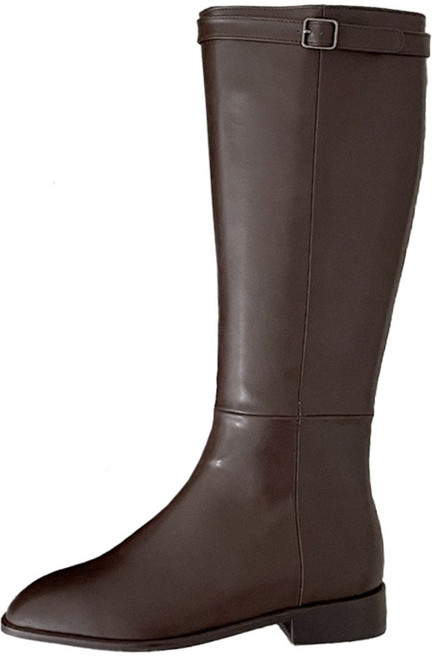 피체 스퀘어 벨티드 롱부츠 3cm Fi2082