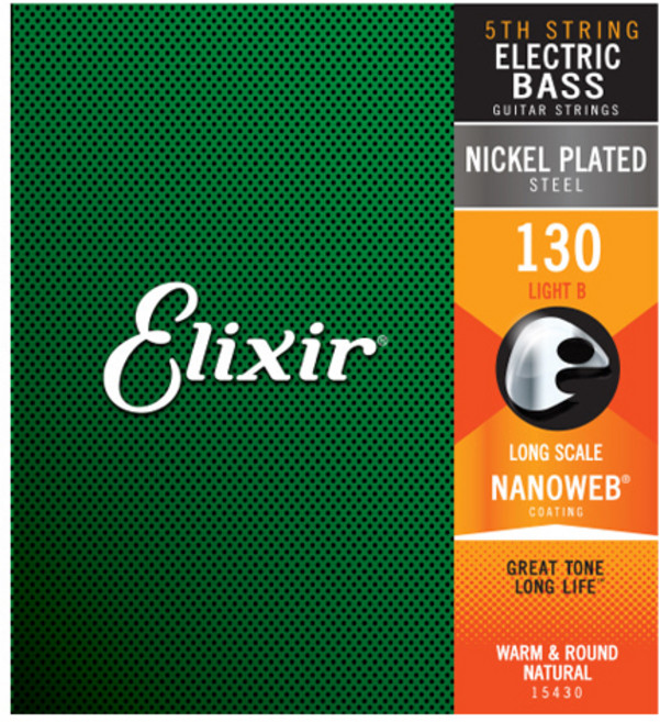 엘릭서 베이스 니켈 플레이트 스틸 5번 낱선 라이트 B, 15430, 1개