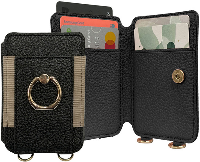 하이온 이지홀드 부착형 카드지갑, 블랙, 1개