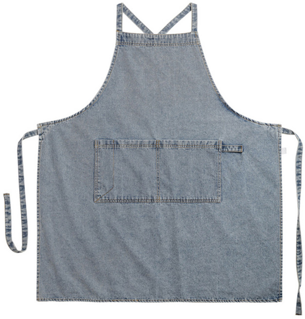 다퍼남 빈티지 청 데님 앞치마, 연청, 1개
