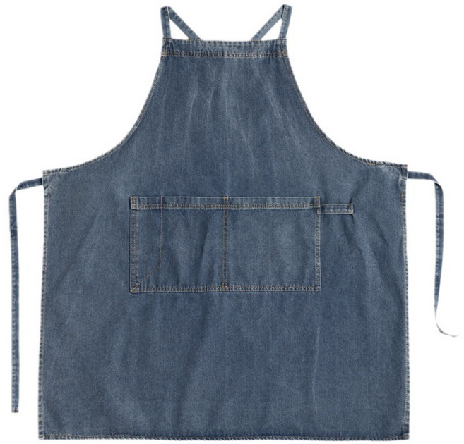 다퍼남 빈티지 청 데님 앞치마, 진청, 1개