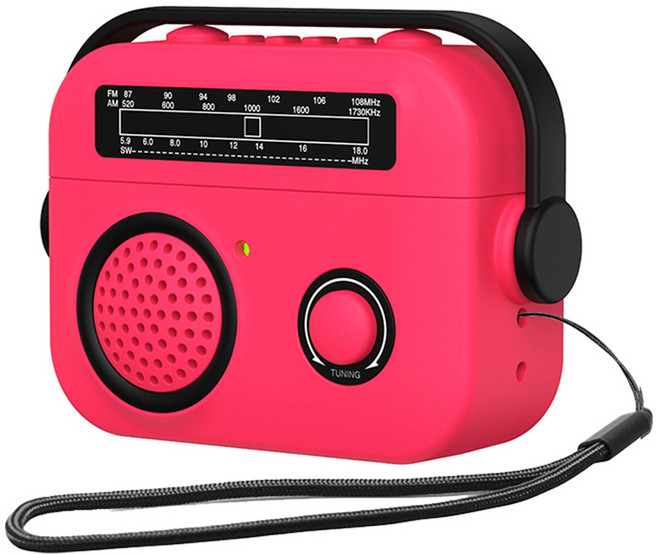 비비파이 레트로 레디오 실리콘 에어팟 케이스 에어팟1 / 2세대, 레드, 1개