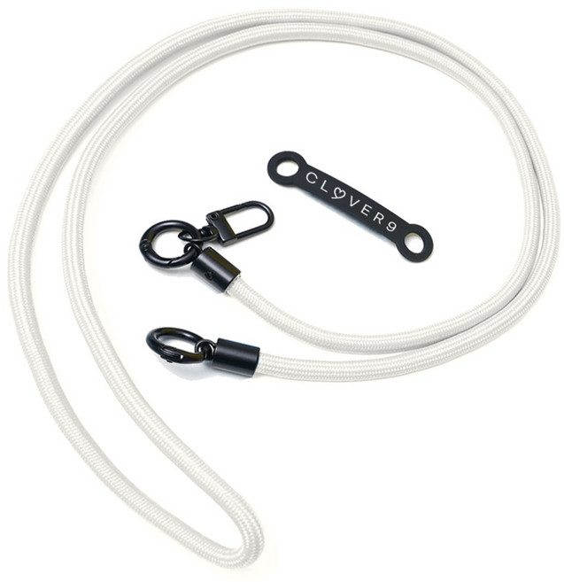 클로버나인 휴대폰 넥 숄더 스트랩 목걸이 줄, 크림, 1개