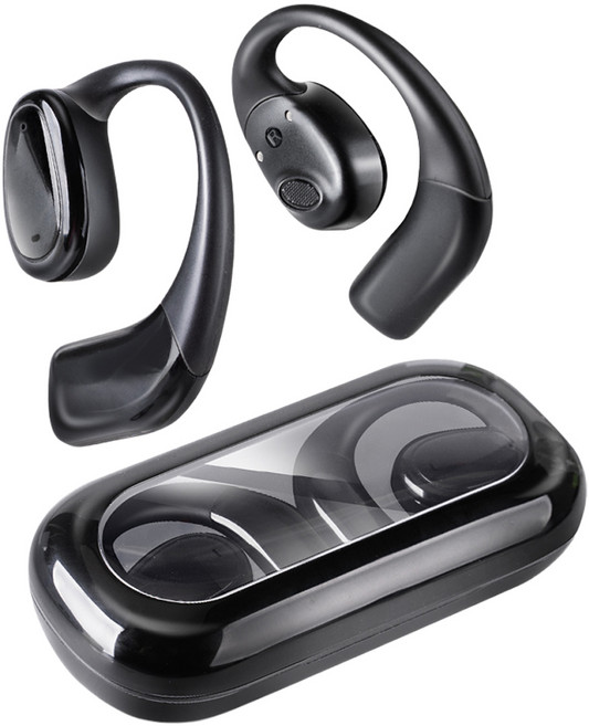 코시 오픈핏 귀걸이형 무선 5.4 블루투스 이어폰 OWS, 블랙, EP4135BTW