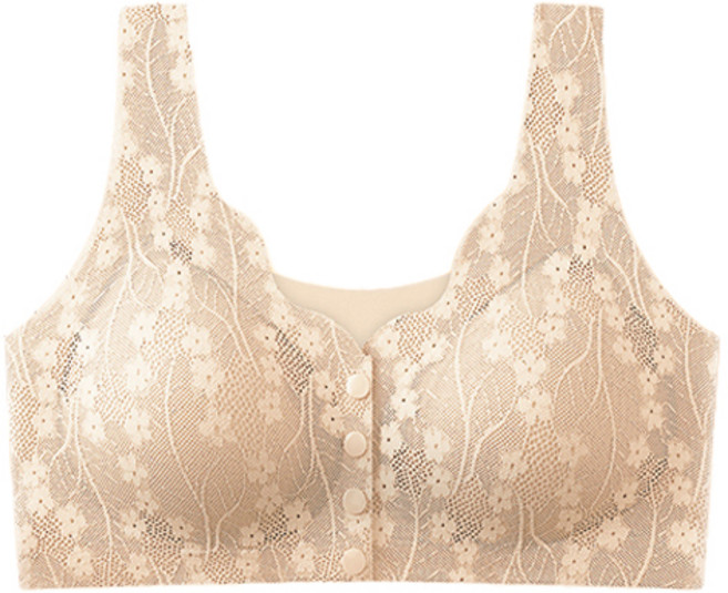 티앤쿠키 와이어프리 프론트 버튼 레이스 브라 DT0368