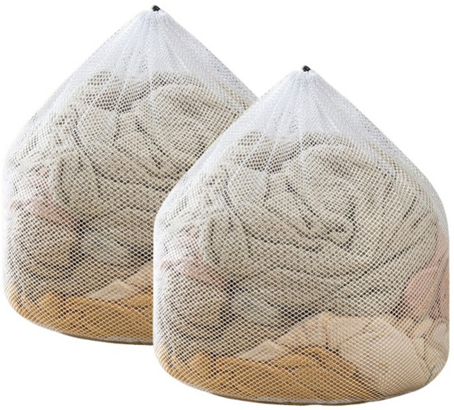 브링엔 대용량 복주머니 세탁망 굵은 메쉬 60 x 80 cm, 화이트, 2개