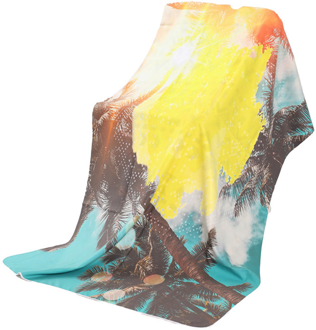 알로데 휴대용 패턴 보들 요가 타올, 11 야자수, 1개