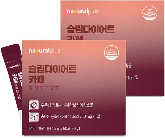 naturalplus 藤黃果萃取美式即溶咖啡粉隨身包 60條入, 90g, 2個