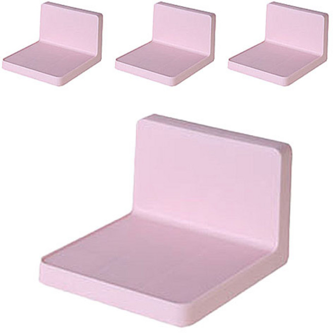 디오셀 깔끔정리 무타공 미니선반, 핑크, 4개