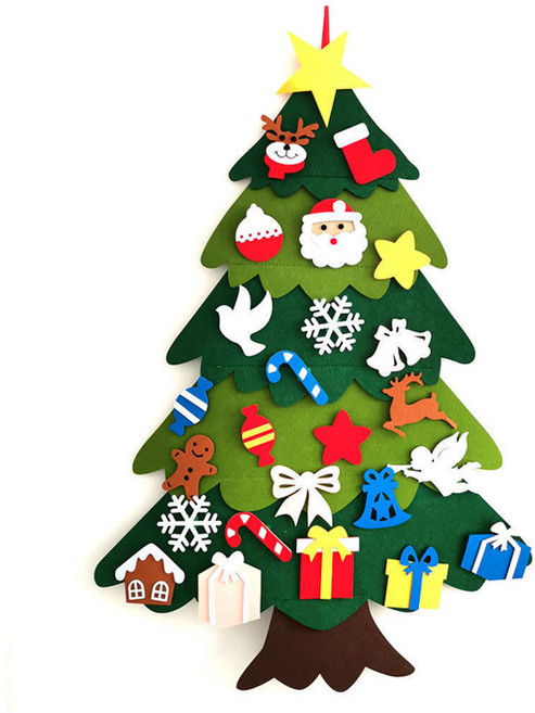 마다꾸미 DIY 크리스마스 트리 부직포 펠트 키트 5단 선물 트리, 혼합색상, 70 x 98 cm, 1개
