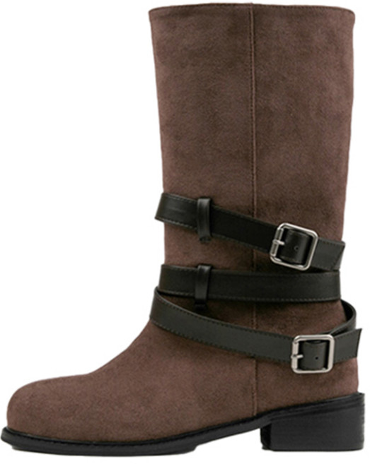 에델나인 퀴니 버클 미들부츠 4cm