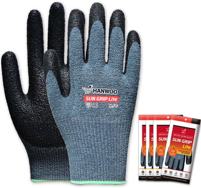 한우 겨울용 작업장갑 썬그립라이트 세트, 5개