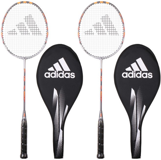 아디다스 SPIELER 카본 배드민턴 라켓 + 커버 세트 매트실버 SVE071, SVE071-2, 2세트