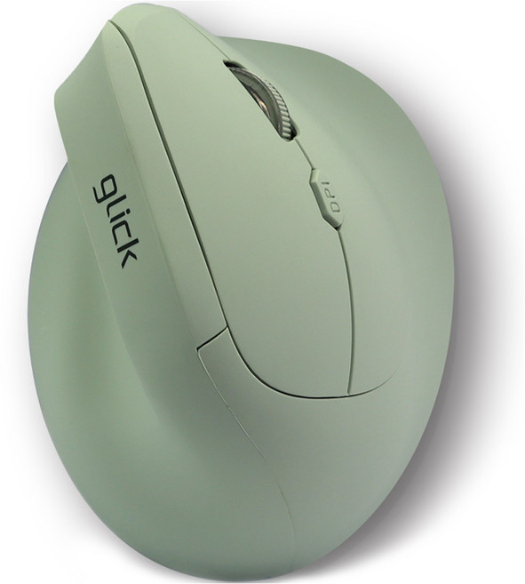 지클릭커 오피스프로 에르고 버티컬 인체공학 블루투스 무선 무소음 마우스 OP70, 그린