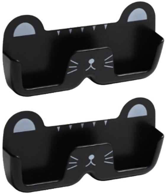 롤링페이퍼 몰투유 벽에 붙이는 안경 거치대, 블랙, 2개