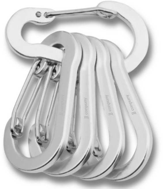 아웃도어 고강도 알루미늄 만능 카라비너, 실버, 5개