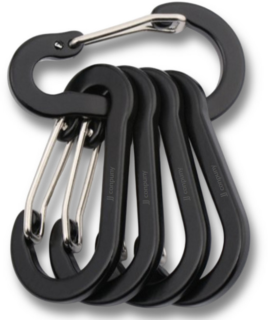 아웃도어 고강도 알루미늄 만능 카라비너, 블랙, 5개
