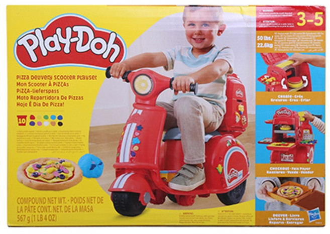 플레이도우 해즈브로 피자 스쿠터 플레이 세트, 혼합색상, 6.51kg, 1세트