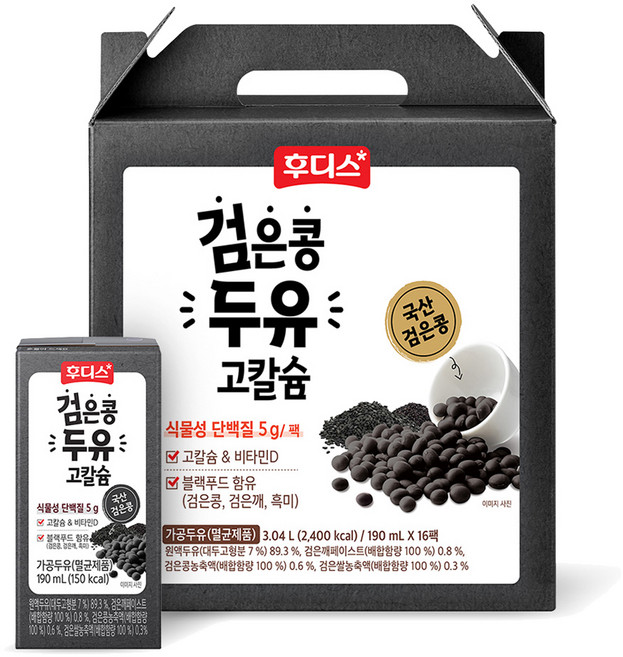일동후디스 고칼슘 검은콩 두유, 16개, 190ml