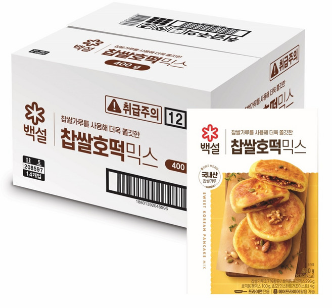 CJ BEKSUL 白雪 糯米糖餅混合, 400g, 14個