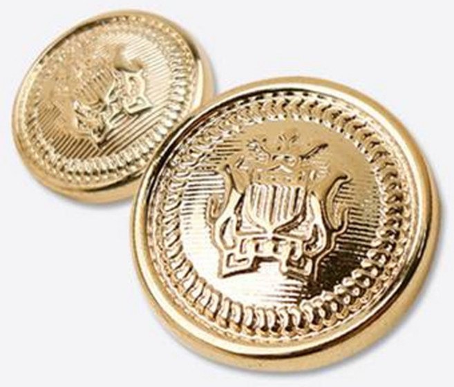 동대문단추왕 쌍사자 단추 21mm, 골드, 10개