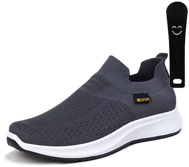 베이직스텝 남성용 가벼운 스포츠 밴딩 슬립온 러닝화 EA009