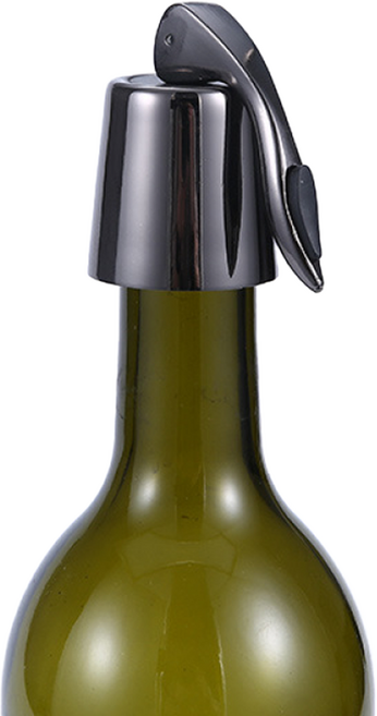 리빙온 스텐레스 와인 진공 마개, 블랙, 1개