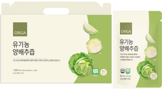 올가홀푸드 양배추즙, 80ml, 20개