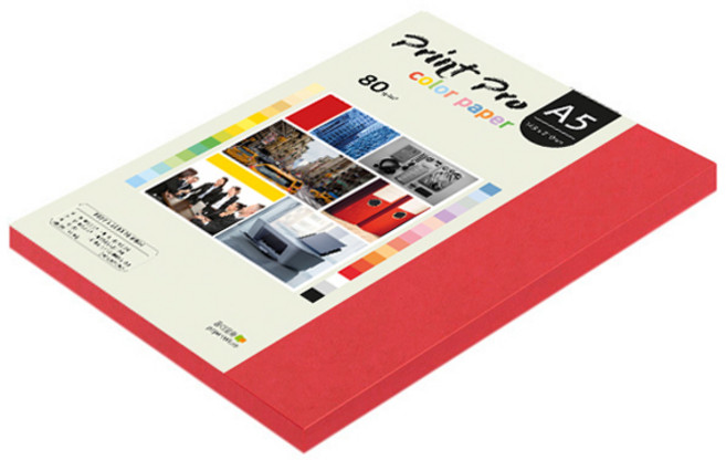 종이문화 프린트프로 얇은 칼라복사지 No 29 레드 80g, 125개