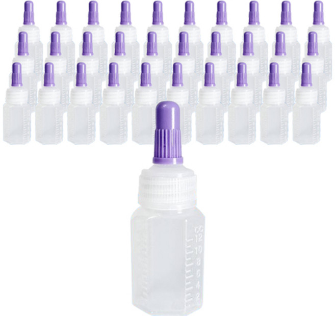 메디팩토리 PE 말랑이 투약병 이중긴마개 12ml, 100개, 보라