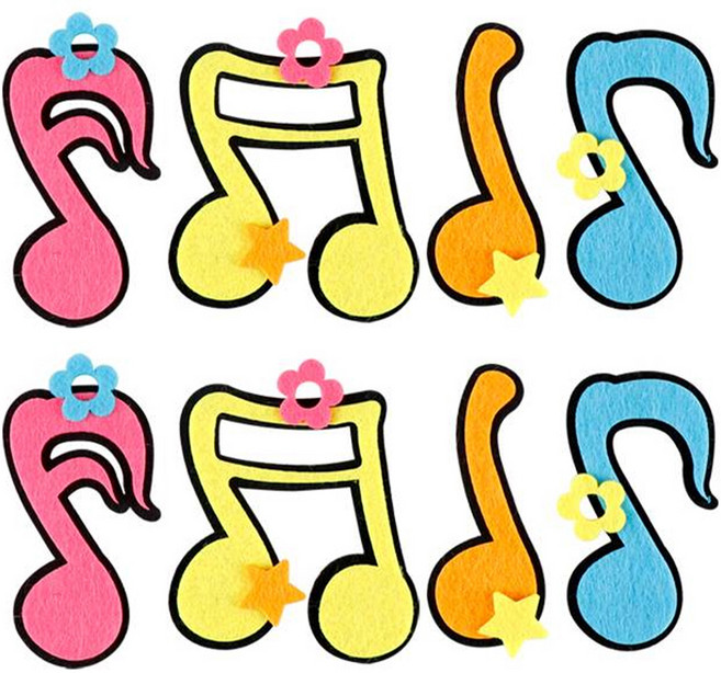 유니아트 펠트 음표 신형 4종 세트, 혼합색상, 2세트