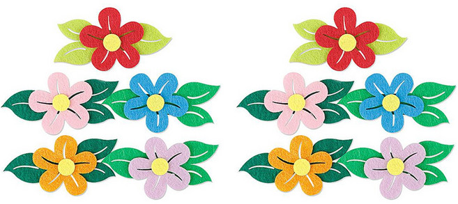 유니아트 펠트 둥근꽃 신형 5종 세트, 혼합색상, 2세트