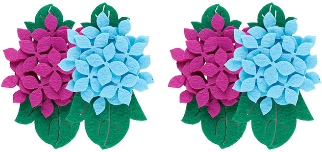 유니아트 펠트 수국꽃 신형 2종 세트, 혼합색상, 2세트